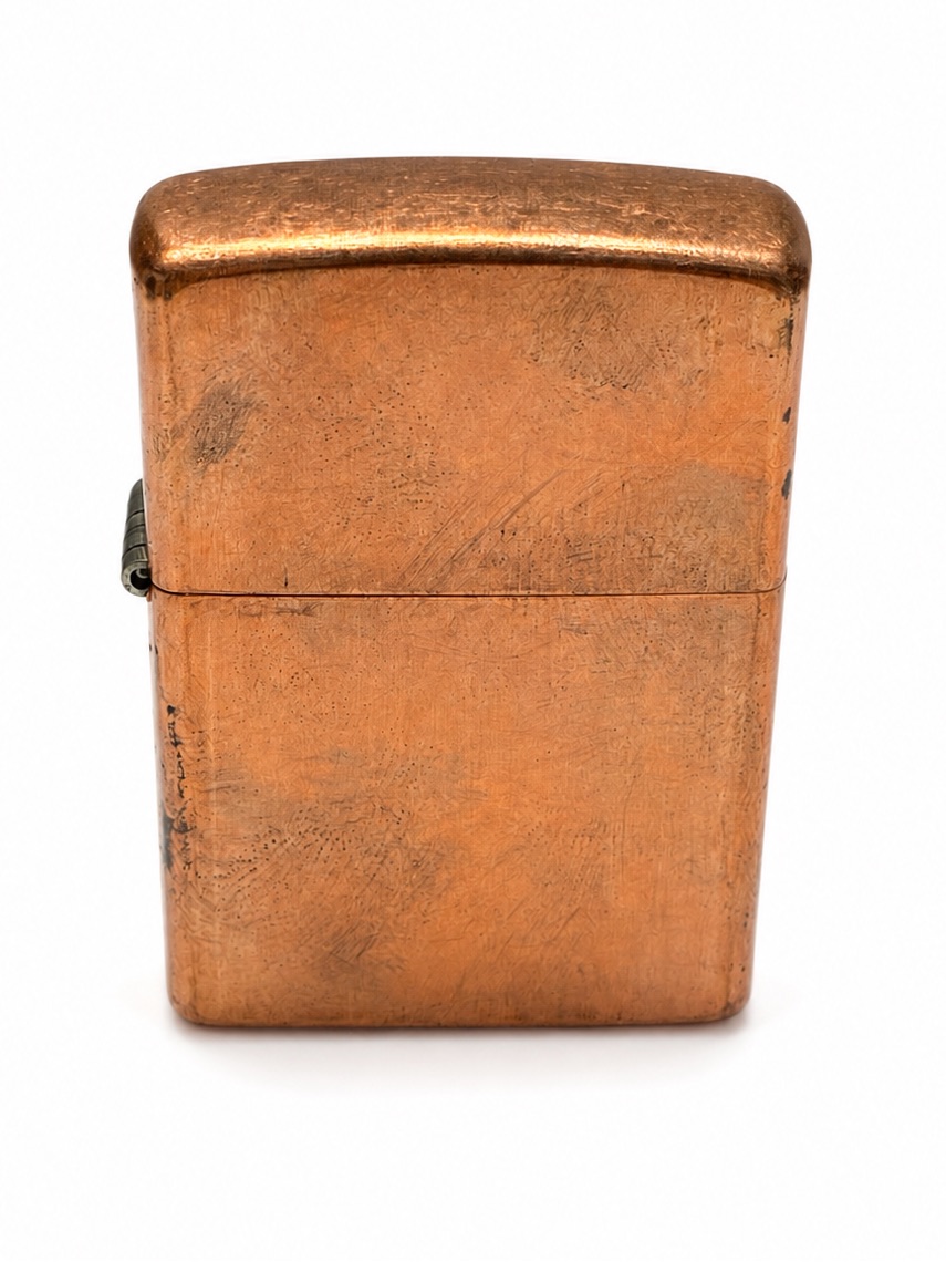 Zippo Solid Copper Lighter 2003 Vintage Patina W Original Box Insert Usa